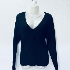 Sofia by Sofia Vergara Black V-Neck Sweater